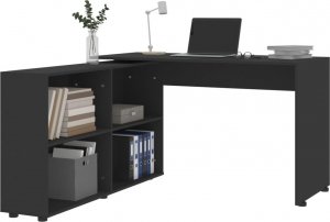 Biurko vidaXL Biurko narożne, czarne, materiał drewnopochodny 3