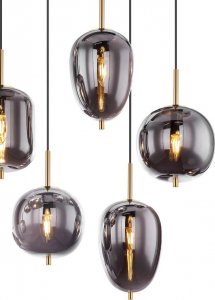 Lampa wisząca Globo Lampa wisząca Blacky 15345-8MM designerska mosiądz przydymiona 4