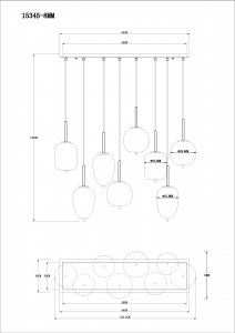 Lampa wisząca Globo Lampa wisząca Blacky 15345-8MM designerska mosiądz przydymiona 7