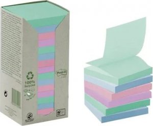 Post-It 3M Ekologiczne karteczki samoprzylepne Post-it® Z-Notes, NATURE, pastelowe, 76x76mm, 16x100 kart. 1