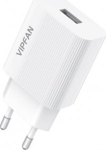 Ładowarka Vipfan Ładowarka sieciowa Vipfan E01, 1x USB, 2.4A + kabel USB-C (biała) 1