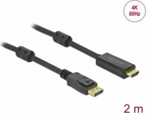 Adapter AV Delock Cable Active DisplayPort 1.2 to HDMI Cable 4K 60 Hz 2 m - Black 1