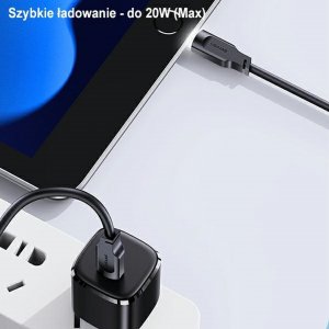 Kabel USB Usams USB-C - Lightning 1.2 m Czarny (brak) 30