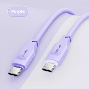 Kabel USB Usams USB-C - USB-C 1.2 m Fioletowy (brak) 18