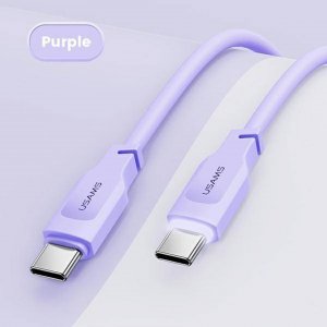 Kabel USB Usams USB-C - USB-C 1.2 m Fioletowy (brak) 3