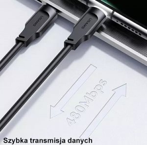Kabel USB Usams USB-C - USB-C 1.2 m Czarny (brak) 39