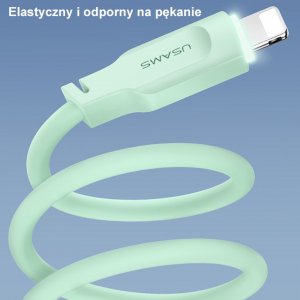 Kabel USB Usams USB-C - USB-C 1.2 m Zielony (brak) 32