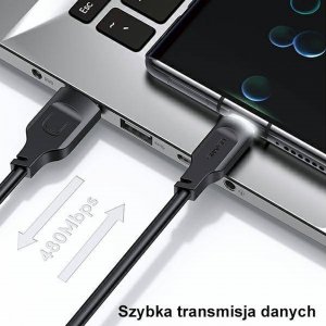 Kabel USB Usams USB-A - USB-C 1.2 m Fioletowy (brak) 2
