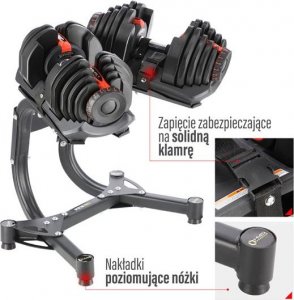 HMS Hantle SR80 stalowe 2 x 40 kg + stojak STR10 6