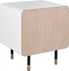 Beliani Szafka nocna z drzwiczkami biała z ciemnym drewnem RIFLE! 6