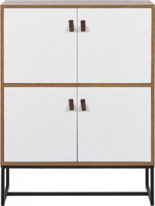 Beliani Szafka czterodrzwiowa jasne drewno z białym NUEVA! 5