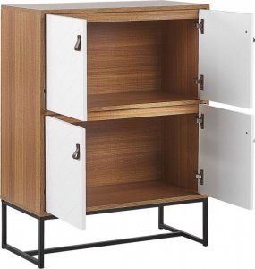 Beliani Szafka czterodrzwiowa jasne drewno z białym NUEVA! 6