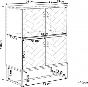 Beliani Szafka czterodrzwiowa jasne drewno z białym NUEVA! 10