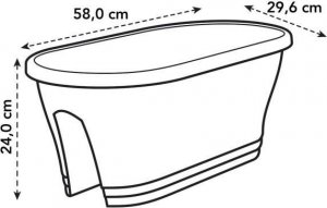Elho ELHO Skrzynia balkonowa Corsica Flower Bridge 60 - szary antracyt - Elementy zewnetrzne i balkon - dl. 29,6 x szer. 58 x wys. 24 cm 5