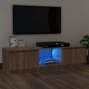 vidaXL Szafka pod TV z LED, brązowy dąb, 120x30x35,5 cm 1