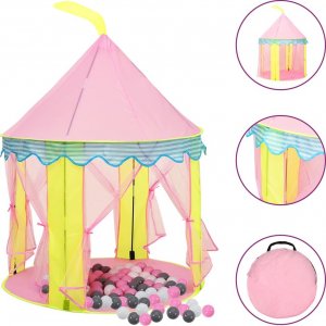 vidaXL Namiot do zabawy z 250 piłeczkami, różowy, 100x100x127 cm 1