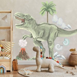 Pastelowe Love Dinozaur T-Rex XXL - Naklejka na ścianę 1