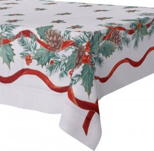 Excellent Houseware Obrus na stół świąteczny plamoodporny beżowy 130x180 cm 1