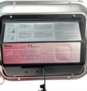 Bradas Promiennik gazowy 3,0 kW - 4,5kW zuż.gazu 220-330 g/h 18