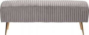 Beliani Ławka do sypialni welurowa szara PATERSON! 2