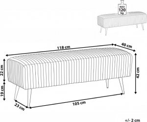 Beliani Ławka do sypialni welurowa szara PATERSON! 7