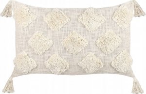 Beliani Lumarko Bawełniana poduszka dekoracyjna z frędzlami 35 x 55 cm beżowa PAPAVER! 1