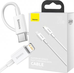 Kabel USB Baseus USB-C - Lightning 2 m Biały (CATLYS-C02) 1