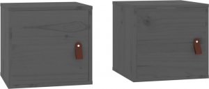 vidaXL vidaXL Szafki ścienne, 2 szt., szara, 31,5x30x30 cm, drewno sosnowe 2
