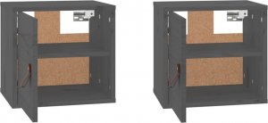 vidaXL vidaXL Szafki ścienne, 2 szt., szara, 31,5x30x30 cm, drewno sosnowe 6