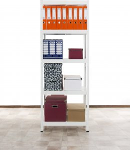 Wamar-Sosenka Regał metalowy magazynowy ELARA 180x60x40 biały 5 półek nośność 150 kg do warsztatu garażu 2