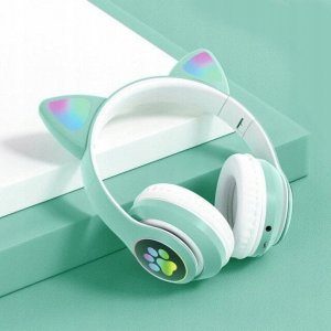 Słuchawki Protect Kocie uszy miętowe 2