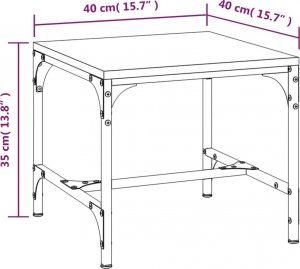 vidaXL vidaXL Stolik boczny, szary dąb sonoma, 40x40x35 cm 8