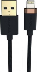 Kabel USB Duracell USB-A - Lightning 0.3 m Czarny (USB8012A) 1