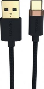 Kabel USB Duracell USB-A - USB-C 1 m Czarny (USB6061A) 1