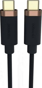 Kabel USB Duracell USB-C - USB-C 1 m Czarny (USB7030A) 1