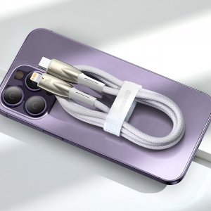 Kabel USB Baseus USB-C - Lightning 1 m Biały (CADH000002) 6