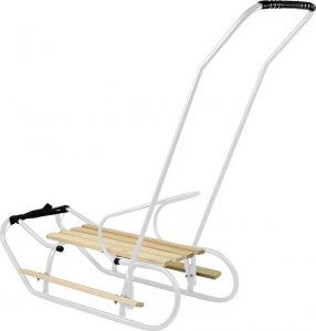 LeanToys Sanki Metalowe z Pchaczem Oparcie Pasek Białe 2