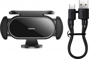 Baseus Baseus Steel Cannon Pro solarny automatyczny uchwyt samochodowy na kokpit czarny (SUGP010001) 2