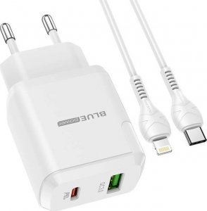 Ładowarka Blue Power BLUE POWER ŁADOWARKA SIECIOWA BCN5 PD20W+QC3.0 KABEL TYPE-C BIAŁY standard 2