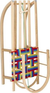 Springos Sanki z oparciem drewniane dla dzieci z materiałowymi pasami 2