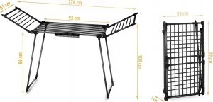 Suszarka na pranie Massido Suszarka na pranie stojąca rozkładana Debora czarna 19 mb 7