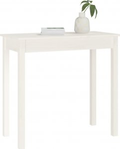 vidaXL Stolik konsolowy, biały, 80x40x75 cm, lite drewno sosnowe 4