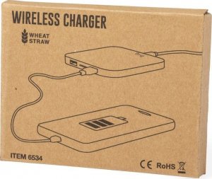 Ładowarka Upominkarnia Ładowarka bezprzewodowa 5W ze słomy pszenicznej 4