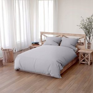 Spod Igły i Nitki SZARA POŚCIEL BAWEŁNIANA 140X200 JEDNOKOLOROWA 2