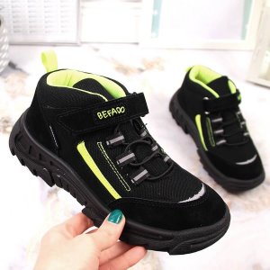 Befado Wodoodporne buty wysokie dziecięce trekkingowe czarne Befado 515X004 35 1