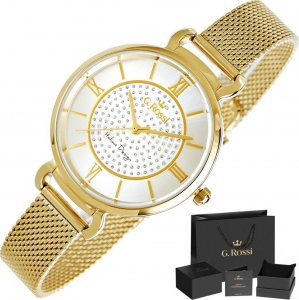 Zegarek G.Rossi Zegarek Damski Złoty Srebrna tarcza G.Rossi 12546B-3D1 2