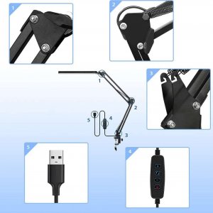 Lampka biurkowa Alogy czarna 6