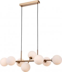 Lampa wisząca Italux Modernistyczna lampa wisząca Mirellio szklane kule mosiądz 1