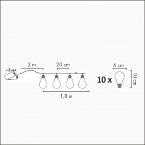 Polux Girlanda na baterie ze światełkami 10 LED 2,1m ciepła 10
