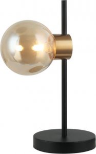 Lampa stołowa Italux Loftowa lampa stołowa Bletter stojąca czarna bursztynowa 1